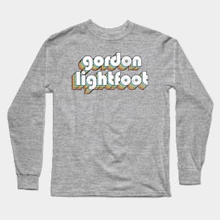 Gordon Lightfoot - Retro Rainbow Letters Long Sleeve T-Shirt